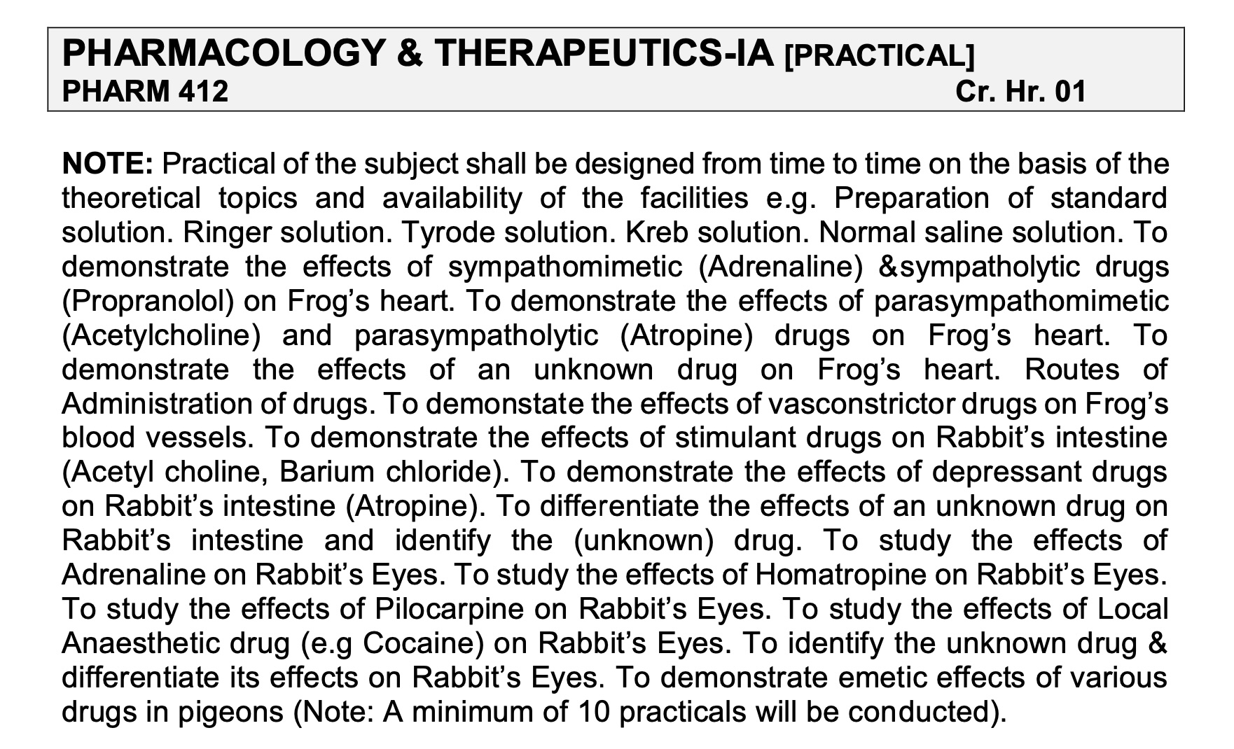 7-PHARMACOLOGY & THERAPEUTICS-IA [PRACTICAL]